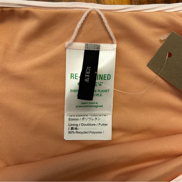 NWT J. Crew Women’s Ribbed High Rise Swim Bikini Bottom Light Pink Size M BE808 - Picture 3 of 7